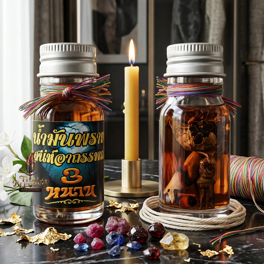 ✨ "Nam Man Saneh Atharn 3 Nhan" (Three Masters Occult Charm Oil) - B.E. 2567 (2024): The Supreme Triple-Master Formula of Raw Erotic Magnetism, Uncompromising Seduction, and Extreme Metta!