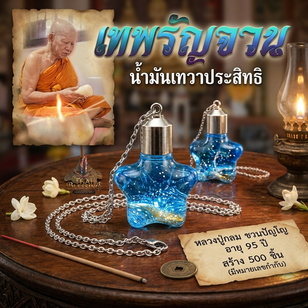Sacred "Locket Nam Man Thep Ranjuan" (Divine Enthrallment Holy Oil Pendant) for Irresistible Seduction, Eloquent Speech, and Unstoppable Business Flow