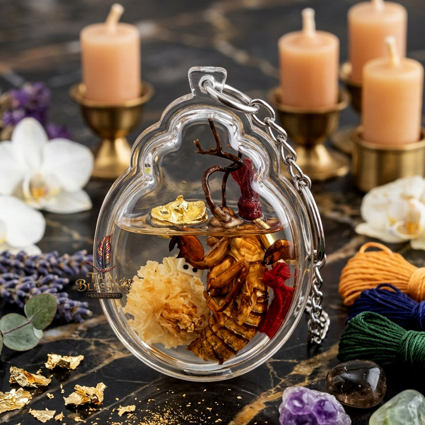 ✨ "Nam Man Wan Jak Chan Nam Tao Thong" (Golden Gourd Cicada Herb Charm Oil) - B.E. 2567 (2024) by Phra Achan Amnat, Samnak Patibat Tham Maha Viro: