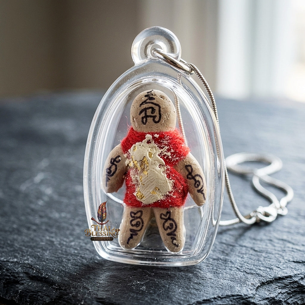 Sacred "Hun Phayon Akhom" Occult Guardian Effigy for Supreme Universal Protection, Evil Spirit Repulsion, and Loyal Bodyguard Energy
