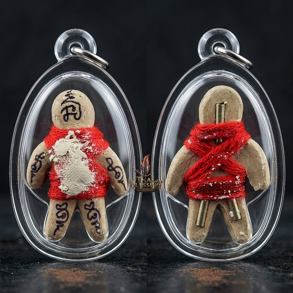 Sacred "Hun Phayon Akhom" Occult Guardian Effigy for Supreme Universal Protection, Evil Spirit Repulsion, and Loyal Bodyguard Energy