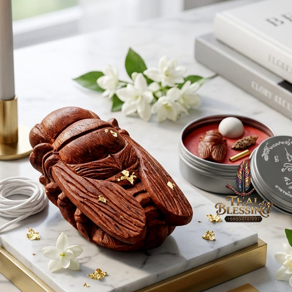 ✨ "Phaya Maeng Phu Chom Duang" (Destiny-Enhancing Royal Bumblebee) - Red Padauk Wood Edition,