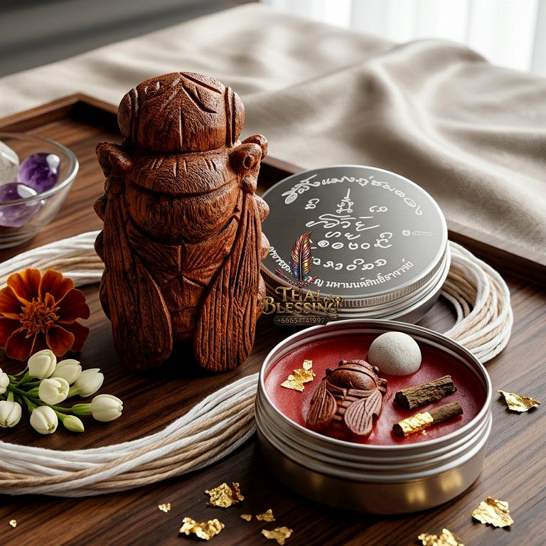 ✨ "Phaya Maeng Phu Chom Duang" (Destiny-Enhancing Royal Bumblebee) - Red Padauk Wood Edition,