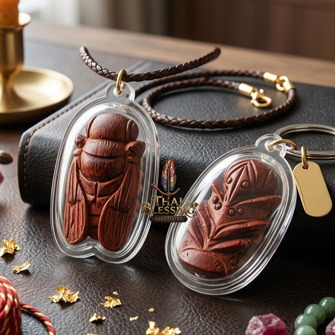 ✨ "Phaya Maeng Phu Chom Duang" (Destiny-Enhancing Royal Bumblebee) - Red Padauk Wood Edition,