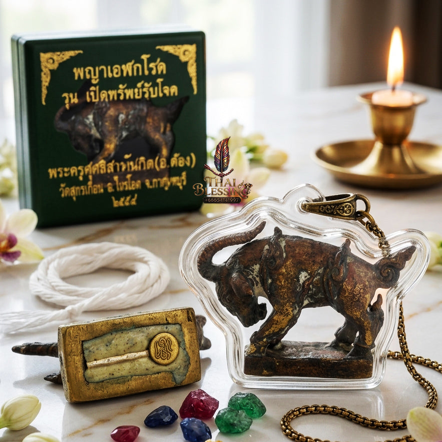 ✨ "Phaya Pha Eka Chok" (Great Fortune Celestial Goat / Phaya Elaka Chok) - Chanuan Alchemical Metal Edition Flawless Wealth Attraction, Commercial Trade Prosperity, and Bulletproof Metaphysical Protection!