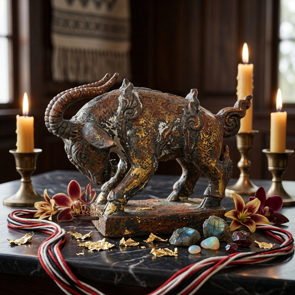✨ "Phaya Pha Eka Chok" (Great Fortune Celestial Goat / Phaya Elaka Chok) - Chanuan Alchemical Metal Edition Flawless Wealth Attraction, Commercial Trade Prosperity, and Bulletproof Metaphysical Protection!