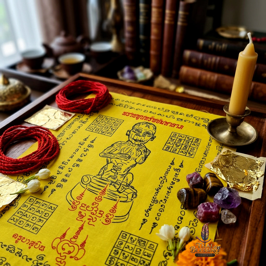 ✨ "Phayant Lukkrok Phrai Phun Sap" (Wealth-Accumulating Spirit Child Sacred Cloth)  Metaphysical Wealth Attraction, Booming Retail Trade, and Devoted Spiritual Assistance!