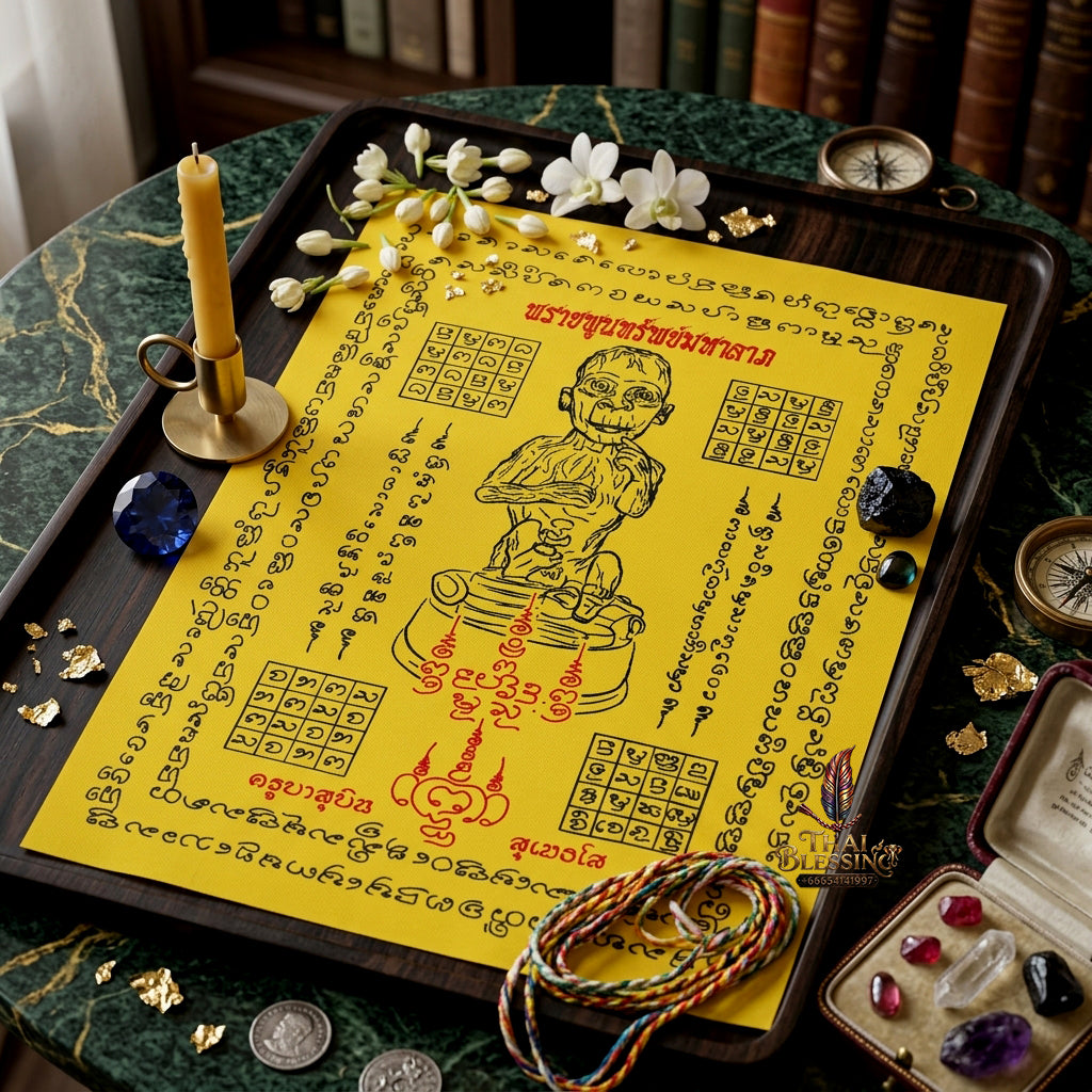 ✨ "Phayant Lukkrok Phrai Phun Sap" (Wealth-Accumulating Spirit Child Sacred Cloth)  Metaphysical Wealth Attraction, Booming Retail Trade, and Devoted Spiritual Assistance!