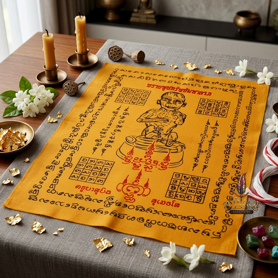 ✨ "Phayant Lukkrok Phrai Phun Sap" (Wealth-Accumulating Spirit Child Velvet Sacred Cloth) - Velvet Edition (9 x 12 inches) by Khru Ba Subin Sumettho