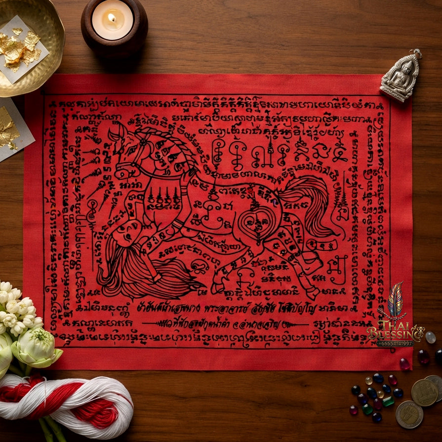 ✨ "Phayant Ma Sep Nang" (The Sacred Horse-Human Union Cloth Yant) -  by Kruba Chai, Wat Pa Kut Nam Kham: