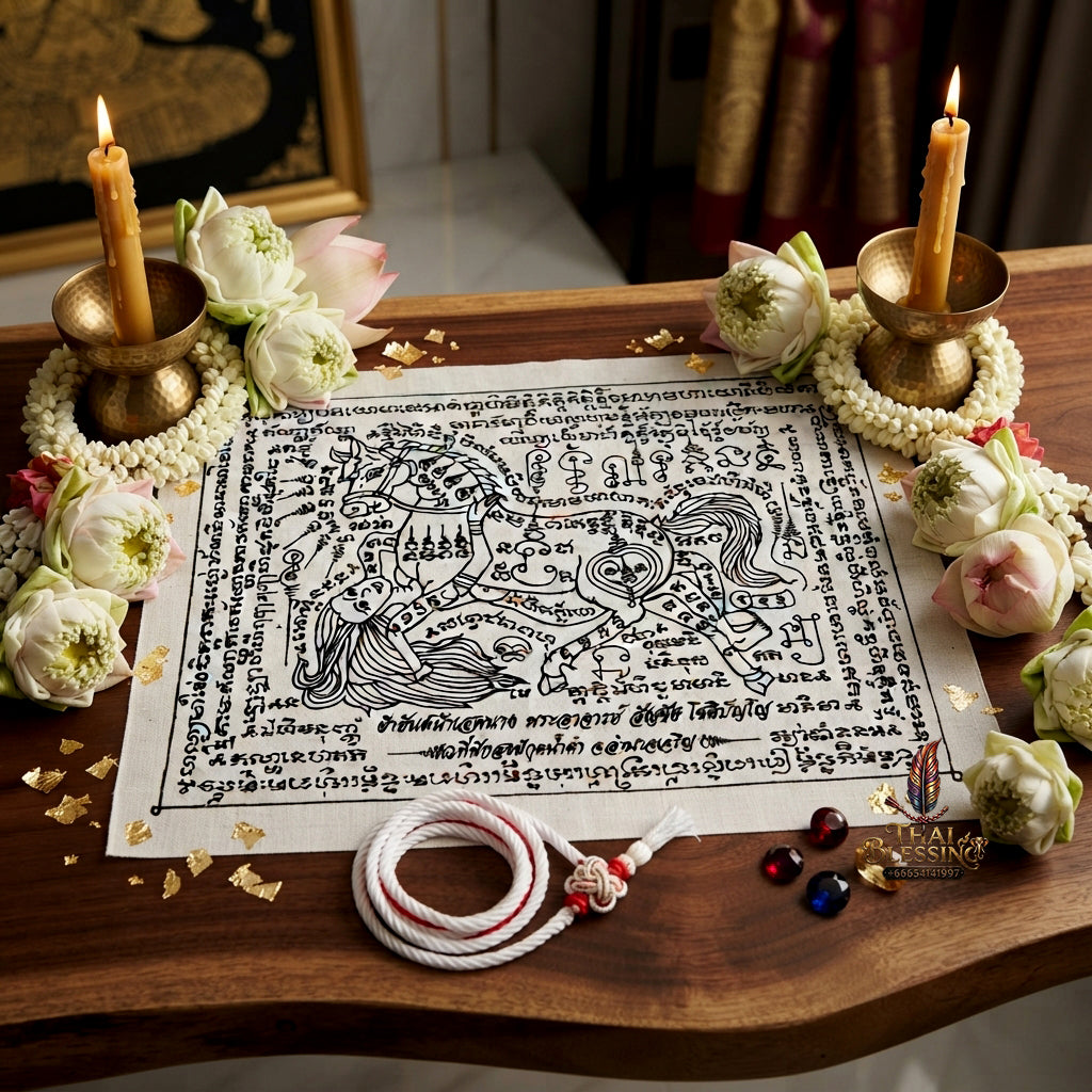 ✨ "Phayant Ma Sep Nang" (The Sacred Horse-Human Union Cloth Yant) -  by Kruba Chai, Wat Pa Kut Nam Kham: