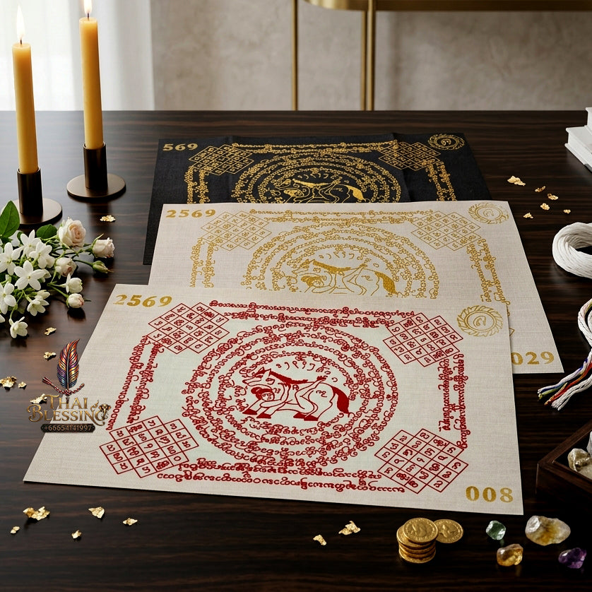 ✨ "Phayant Ma Sep Nang" (White Cloth with Red Yant Scripts) The Sovereign Masterpiece of Fiery Lanna Romantic Seduction, Passionate Devotion, and Unstoppable Commercial Magnetism!