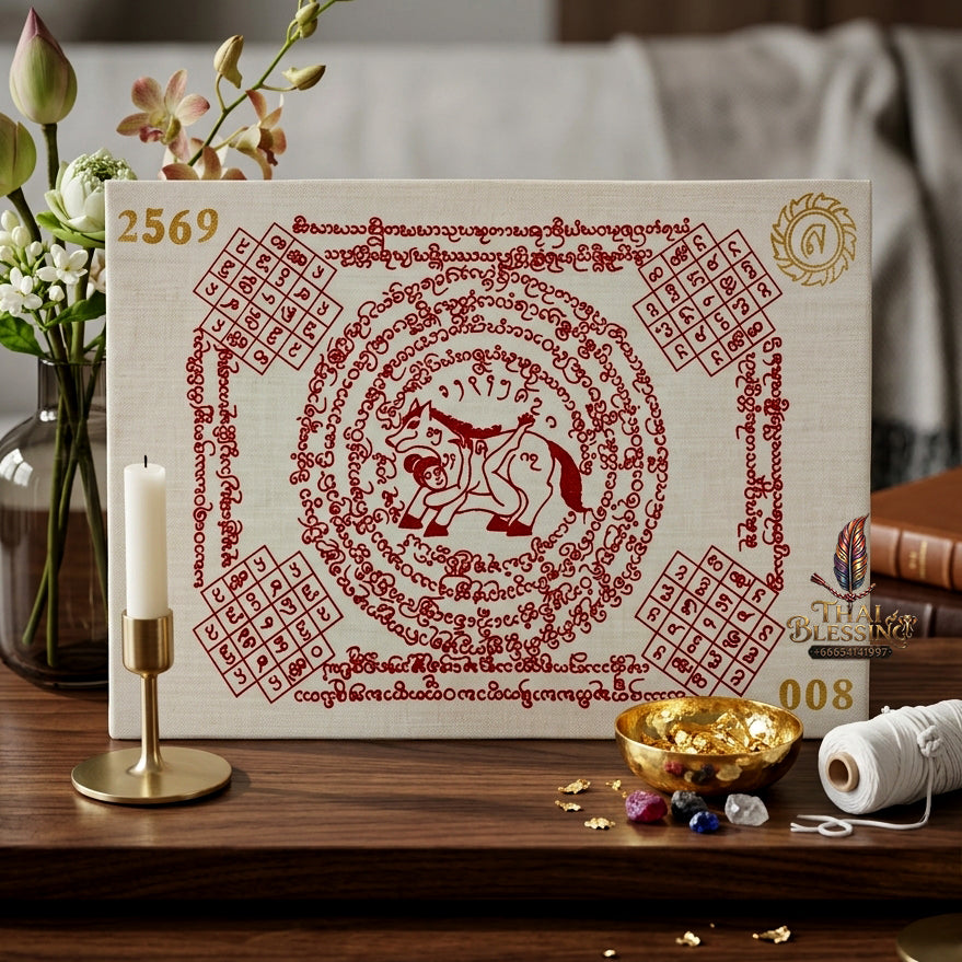 ✨ "Phayant Ma Sep Nang" (White Cloth with Red Yant Scripts) The Sovereign Masterpiece of Fiery Lanna Romantic Seduction, Passionate Devotion, and Unstoppable Commercial Magnetism!