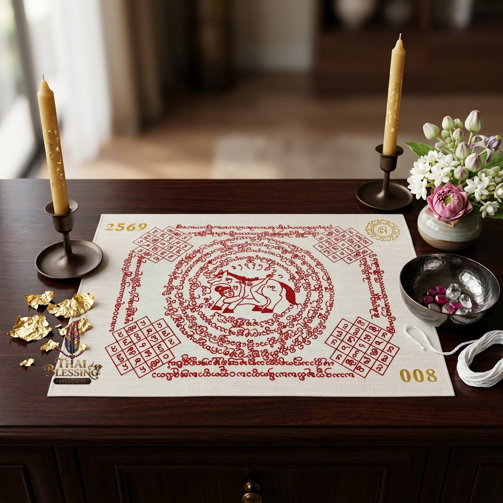 ✨ "Phayant Ma Sep Nang" (White Cloth with Red Yant Scripts) The Sovereign Masterpiece of Fiery Lanna Romantic Seduction, Passionate Devotion, and Unstoppable Commercial Magnetism!