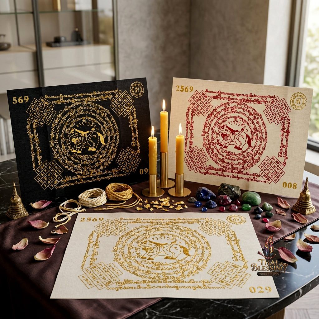 ✨ "Phayant Ma Sep Nang" (White Cloth with Red Yant Scripts) The Sovereign Masterpiece of Fiery Lanna Romantic Seduction, Passionate Devotion, and Unstoppable Commercial Magnetism!