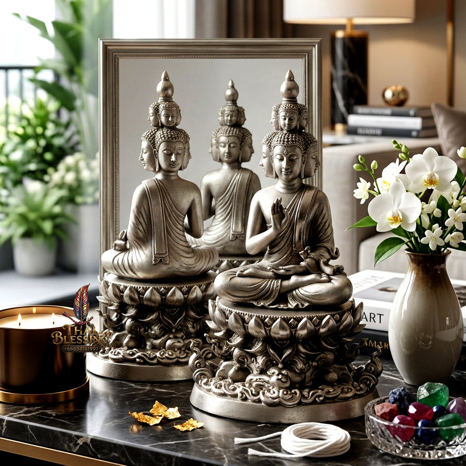 ✨ "Phra Kao Na Maha Setthi" (The Nine-Face Great Billionaire Buddha / Phra Setthi Nawakote) - Satin-Plated Bronze Edition, the Sovereign Masterpiece of Ninefold Wealth Accumulation, Supreme Business Luck, and Unstoppable Financial Prosperity!