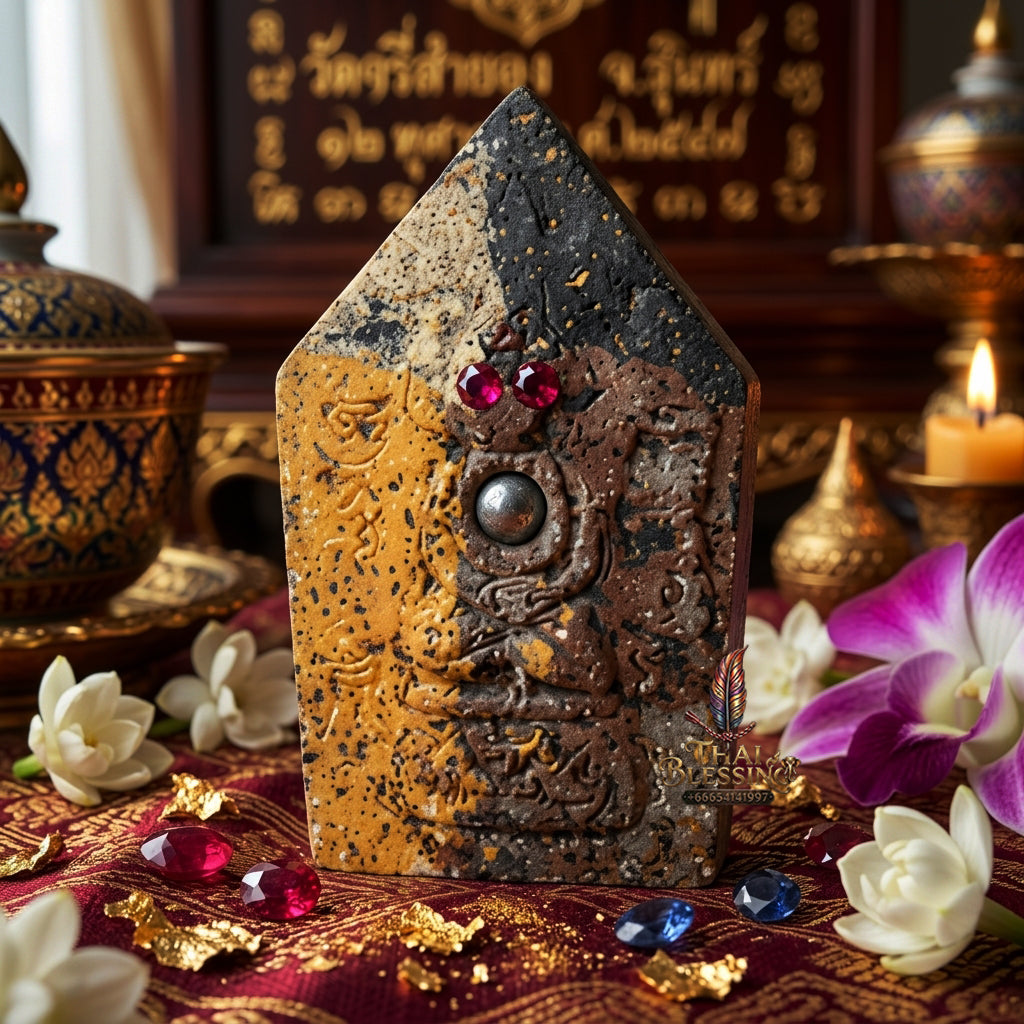 ✨ "Phra Khun Phaen Lang Ngang Ta Daeng" (Khun Phaen with Red-Eyed Ngang on Reverse) - Takian Tree Holy Wood Powder Edition, Dual-Power Seduction, Gambling Luck, and Overwhelming Commercial Magnetism!