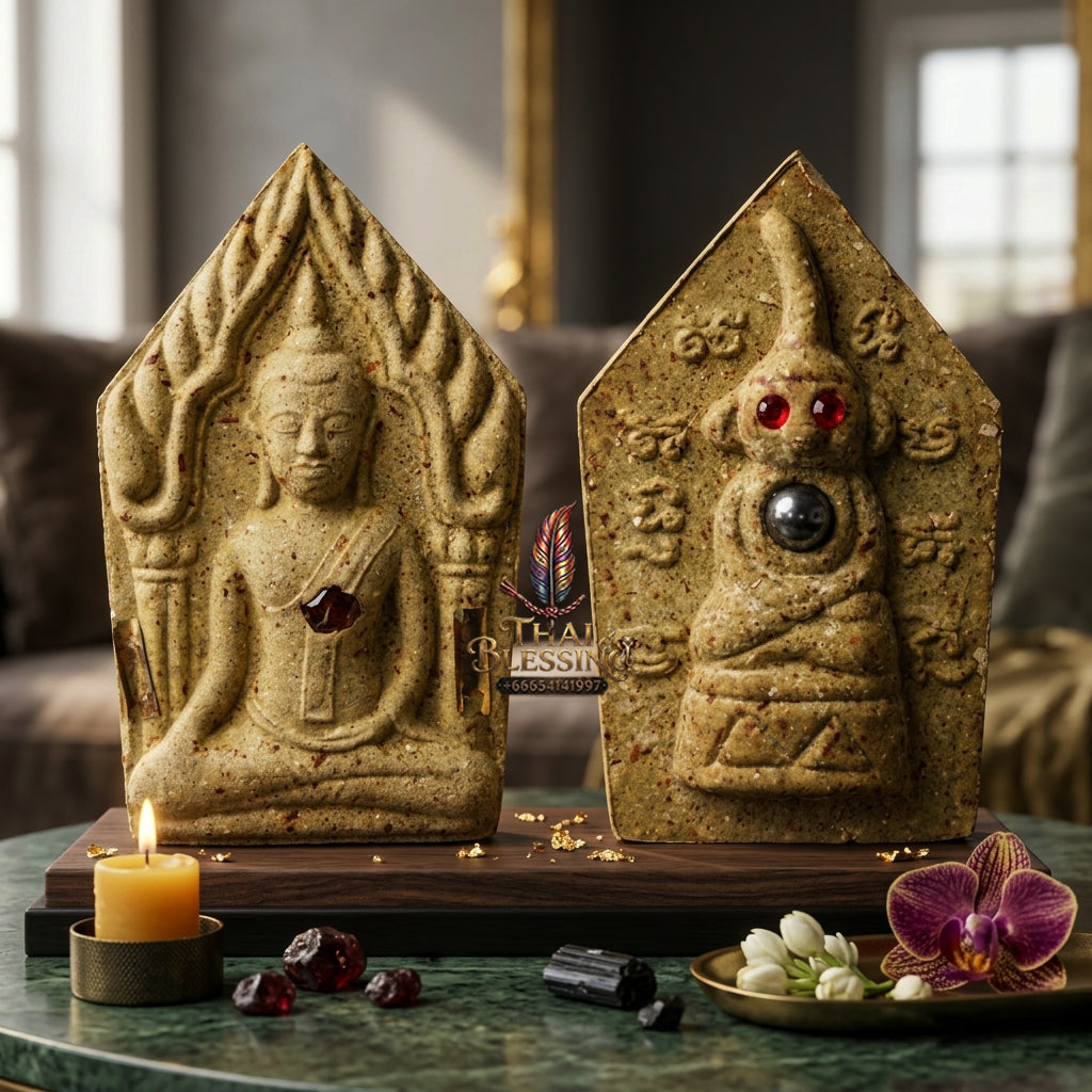✨ "Phra Khun Phaen Lang Ngang Ta Daeng" (Khun Phaen with Red-Eyed Ngang on Reverse) - Takian Tree Holy Wood Powder Edition, Dual-Power Seduction, Gambling Luck, and Overwhelming Commercial Magnetism!