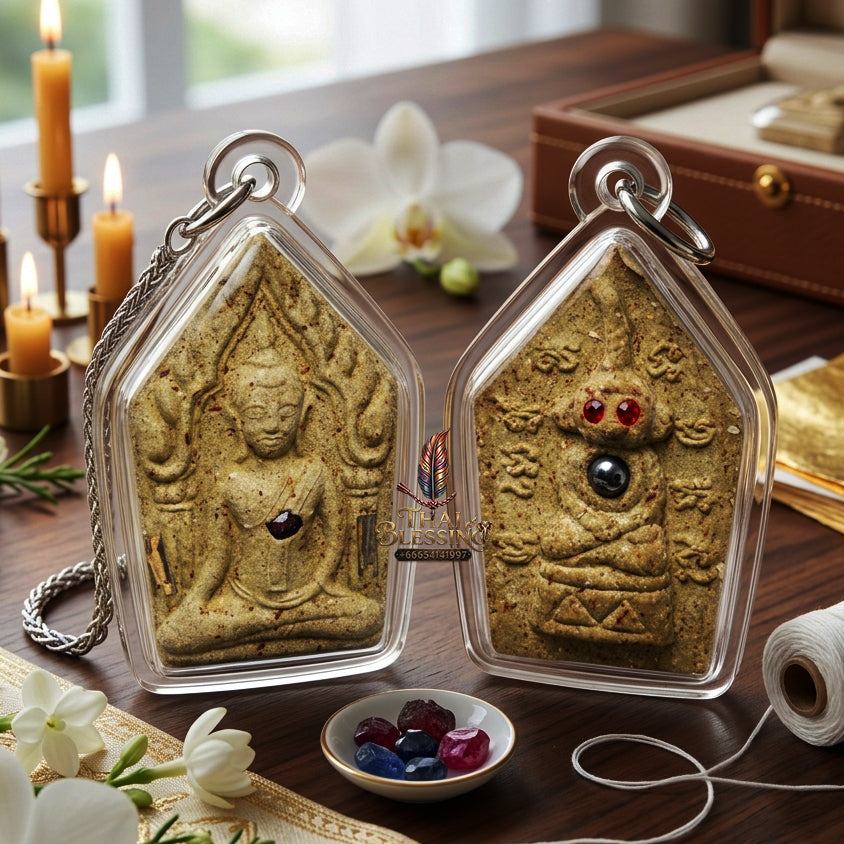 ✨ "Phra Khun Phaen Lang Ngang Ta Daeng" (Khun Phaen with Red-Eyed Ngang on Reverse) - Takian Tree Holy Wood Powder Edition, Dual-Power Seduction, Gambling Luck, and Overwhelming Commercial Magnetism!