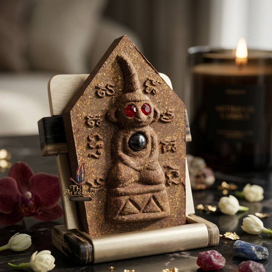 ✨ "Phra Khun Phaen Lang Ngang Ta Daeng" (Khun Phaen with Red-Eyed Ngang on Reverse) - Takian Tree Holy Wood Powder Edition, Dual-Power Seduction, Gambling Luck, and Overwhelming Commercial Magnetism!