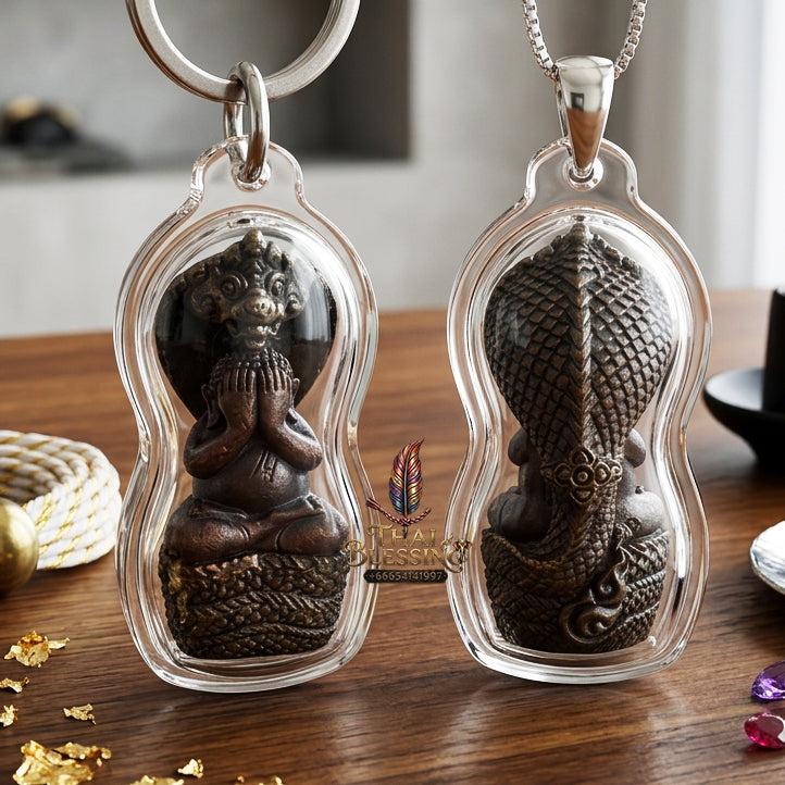 ✨ "Phra Pidta Nakharat" (Naga-Protected Pidta Buddha) - Sacred Nawaloha Metal Edition, "Mongkhon Nakharat"