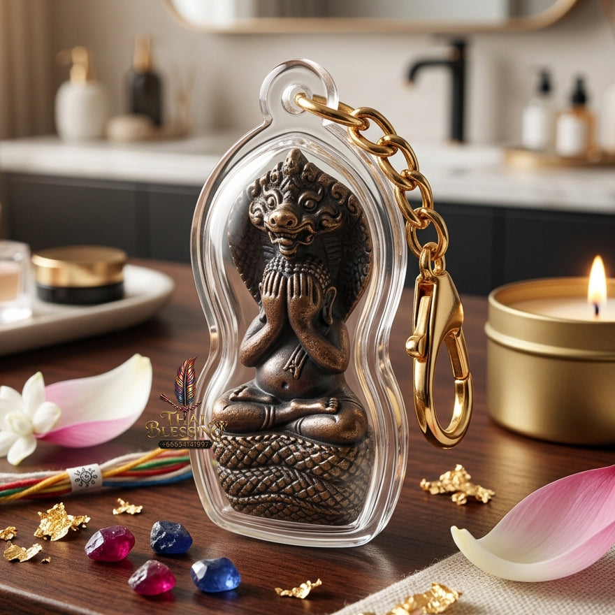 ✨ "Phra Pidta Nakharat" (Naga-Protected Pidta Buddha) - Sacred Nawaloha Metal Edition, "Mongkhon Nakharat"