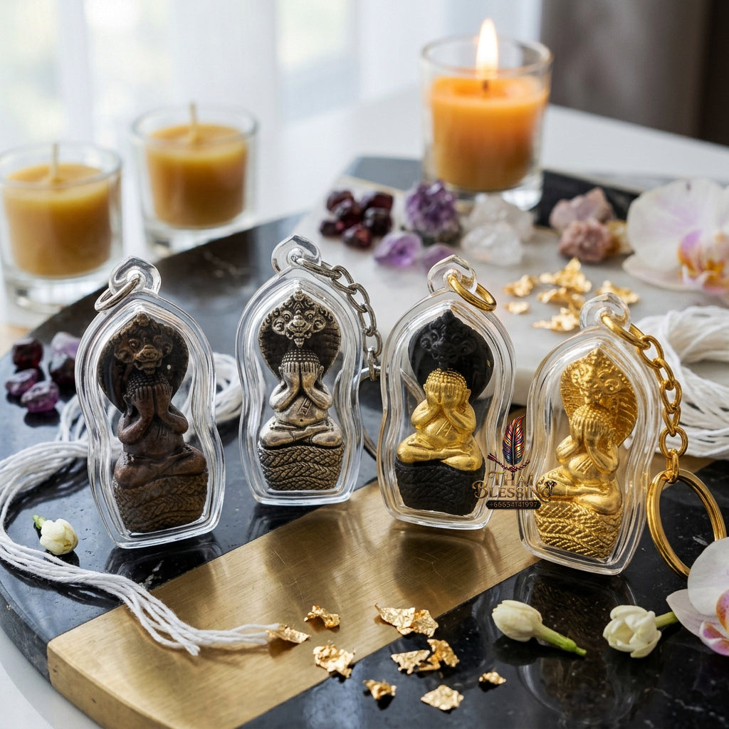 ✨ "Phra Pidta Nakharat" (Naga-Protected Pidta Buddha) - Sacred Nawaloha Metal Edition, "Mongkhon Nakharat"
