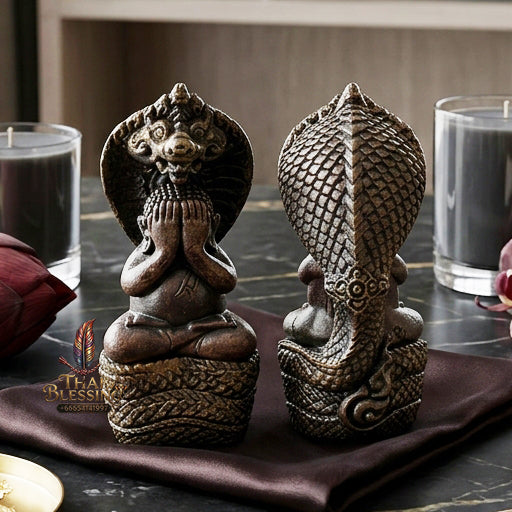 ✨ "Phra Pidta Nakharat" (Naga-Protected Pidta Buddha) - Sacred Nawaloha Metal Edition, "Mongkhon Nakharat"