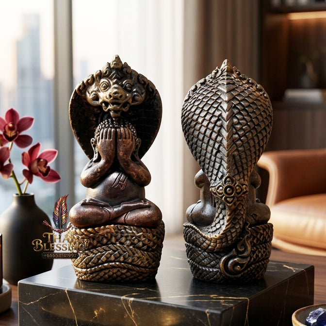 ✨ "Phra Pidta Nakharat" (Naga-Protected Pidta Buddha) - Sacred Nawaloha Metal Edition, "Mongkhon Nakharat"