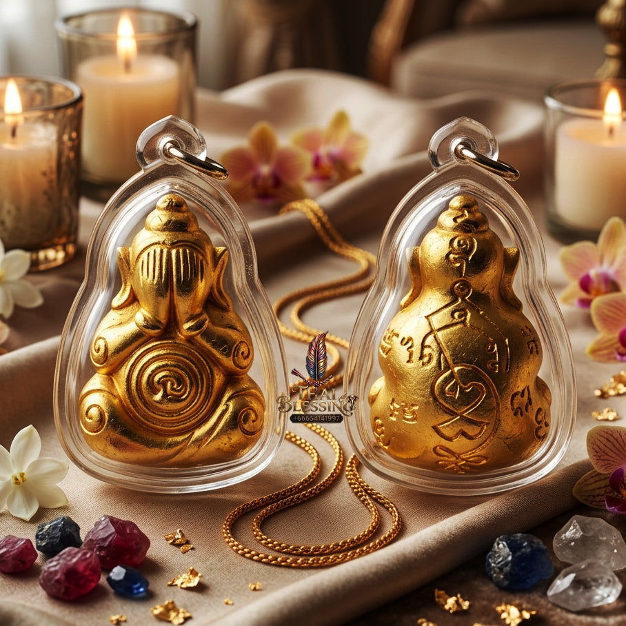 ✨ Phra Pit Ta Na No Mo (Closed-Eyes Buddha of Southern Magical Authority) - Gold-Plated Samrit Bronze Edition Radiant Wealth Prestige, Total Misfortune Closure, and Southern Esoteric Mastery!