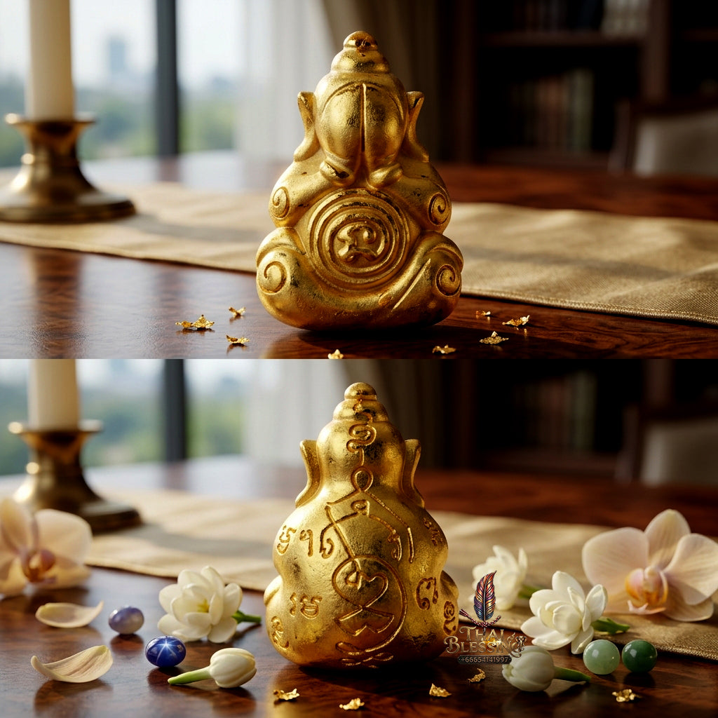 ✨ Phra Pit Ta Na No Mo (Closed-Eyes Buddha of Southern Magical Authority) - Gold-Plated Samrit Bronze Edition Radiant Wealth Prestige, Total Misfortune Closure, and Southern Esoteric Mastery!
