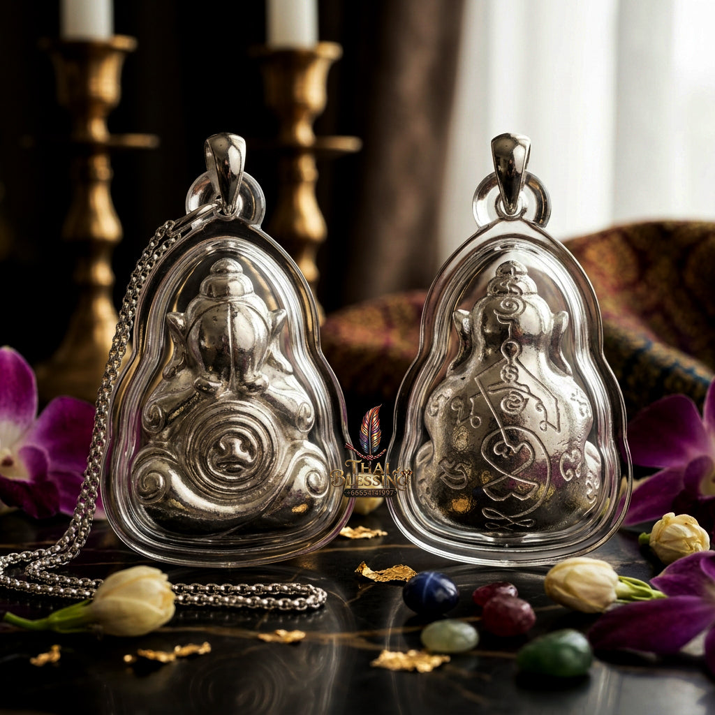✨ "Phra Pit Ta Na No Mo" (Closed-Eyes Buddha of Southern Magical Authority) - Solid Silver Edition Precious Metal Purity, Total Misfortune Closure, and Southern Esoteric Mastery!