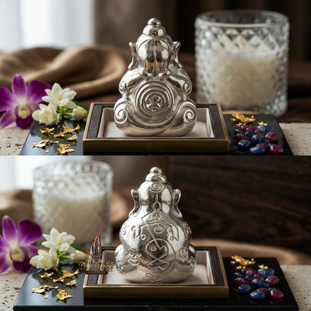 ✨ "Phra Pit Ta Na No Mo" (Closed-Eyes Buddha of Southern Magical Authority) - Solid Silver Edition Precious Metal Purity, Total Misfortune Closure, and Southern Esoteric Mastery!