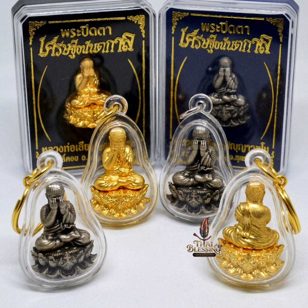 ✨ "Phra Pit Ta Setthi Anantakan" (Millionaire's Eternal Phra Pit Ta, Small Size) - Satin Silver-Plated Samrit Bronze Edition Refined Wealth Attraction, Misfortune Closure, and Central-Region Esoteric Mastery!