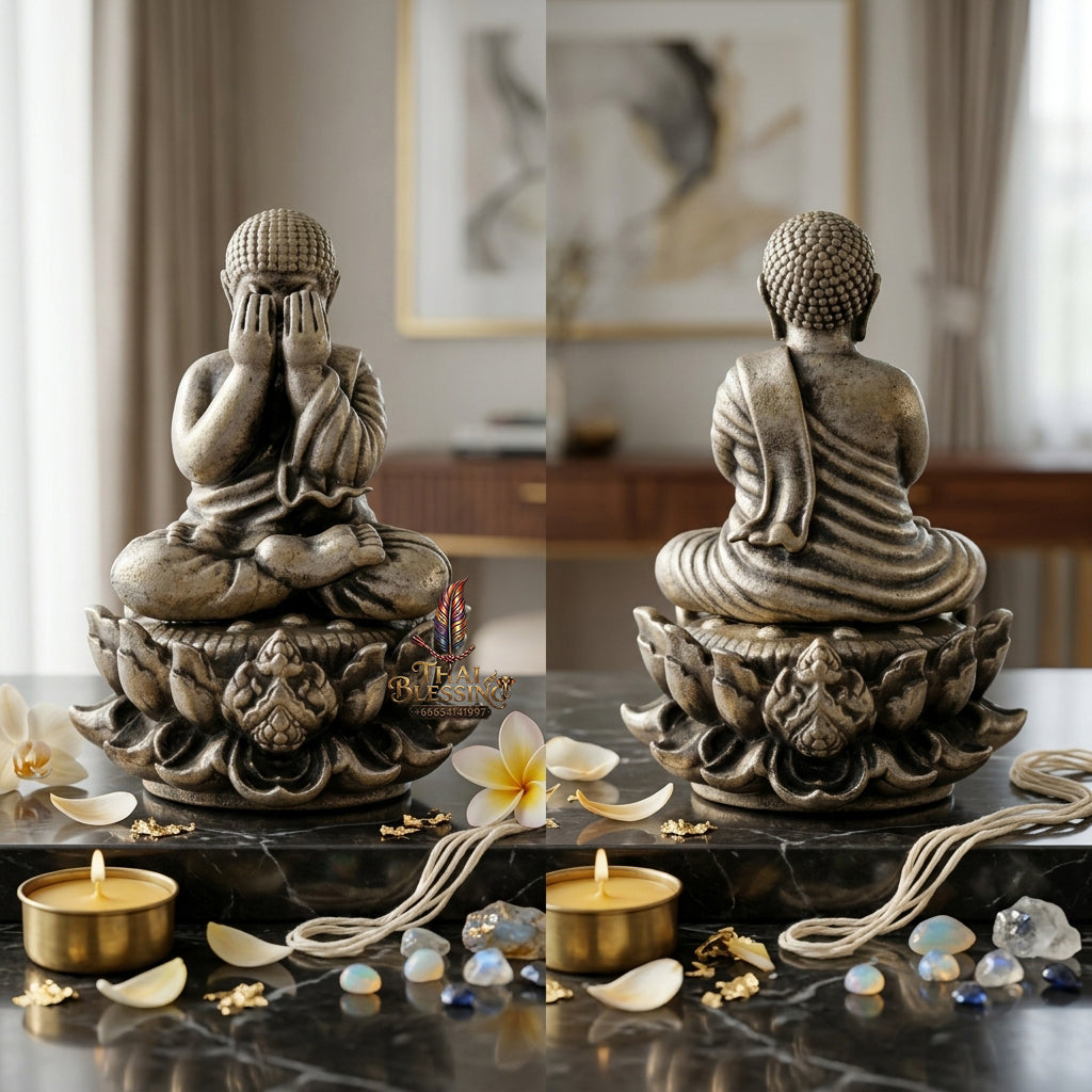 ✨ "Phra Pit Ta Setthi Anantakan" (Millionaire's Eternal Phra Pit Ta, Small Size) - Satin Silver-Plated Samrit Bronze Edition Refined Wealth Attraction, Misfortune Closure, and Central-Region Esoteric Mastery!