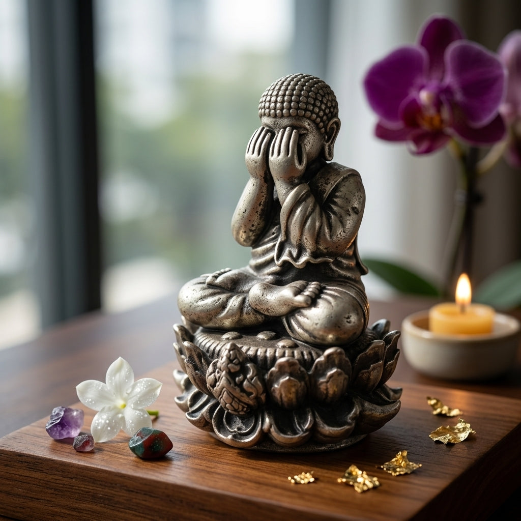 ✨ "Phra Pit Ta Setthi Anantakan" (Millionaire's Eternal Phra Pit Ta, Small Size) - Satin Silver-Plated Samrit Bronze Edition Refined Wealth Attraction, Misfortune Closure, and Central-Region Esoteric Mastery!