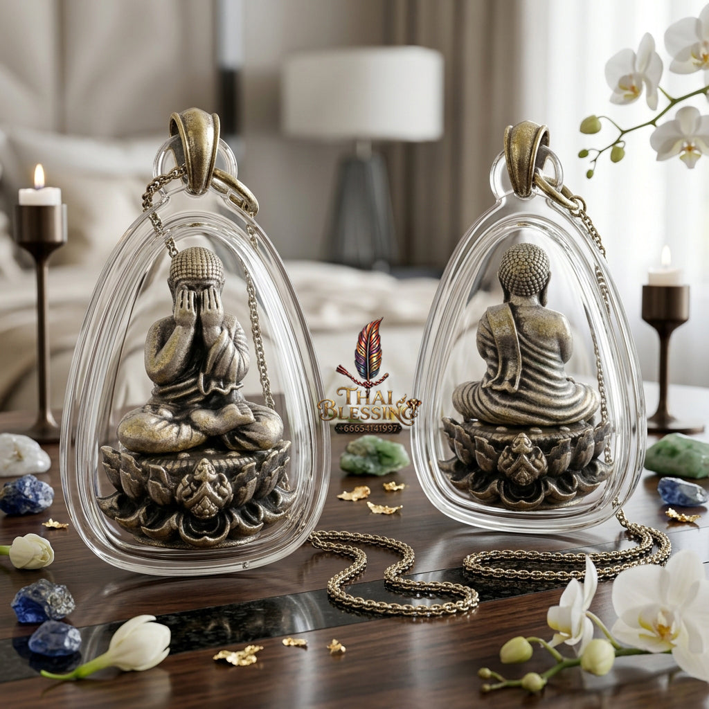 ✨ "Phra Pit Ta Setthi Anantakan" (Millionaire's Eternal Phra Pit Ta, Small Size) - Satin Silver-Plated Samrit Bronze Edition Refined Wealth Attraction, Misfortune Closure, and Central-Region Esoteric Mastery!