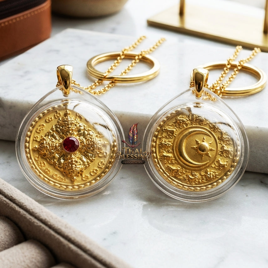 Sacred Phra Rahu Nuea Duang (Rahu Overcoming Fate) Bronze Coin Amulet by Kruba Khamfan Wat Kor Chok 2026 for Eclipse Protection, Karma Clearance, and Massive Wealth Elevation