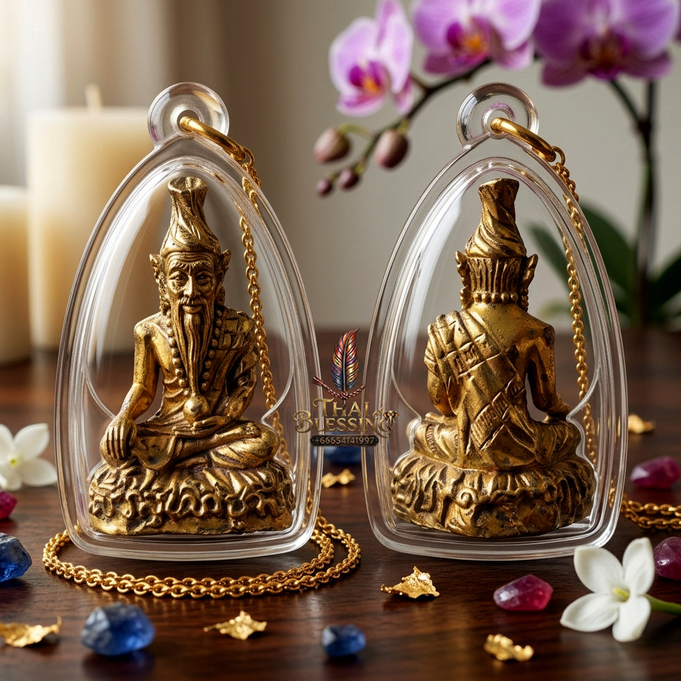 ✨ "Phra Thaksinamurti (Pu Rue Si Itsuan)" - Sacred Brass Edition, Sealed Base with Holy Powders, The Sovereign Masterquisite of Primal Guru Wisdom, Divine Authority, and Unlimited Wish-Fulfilling Manifestation!
