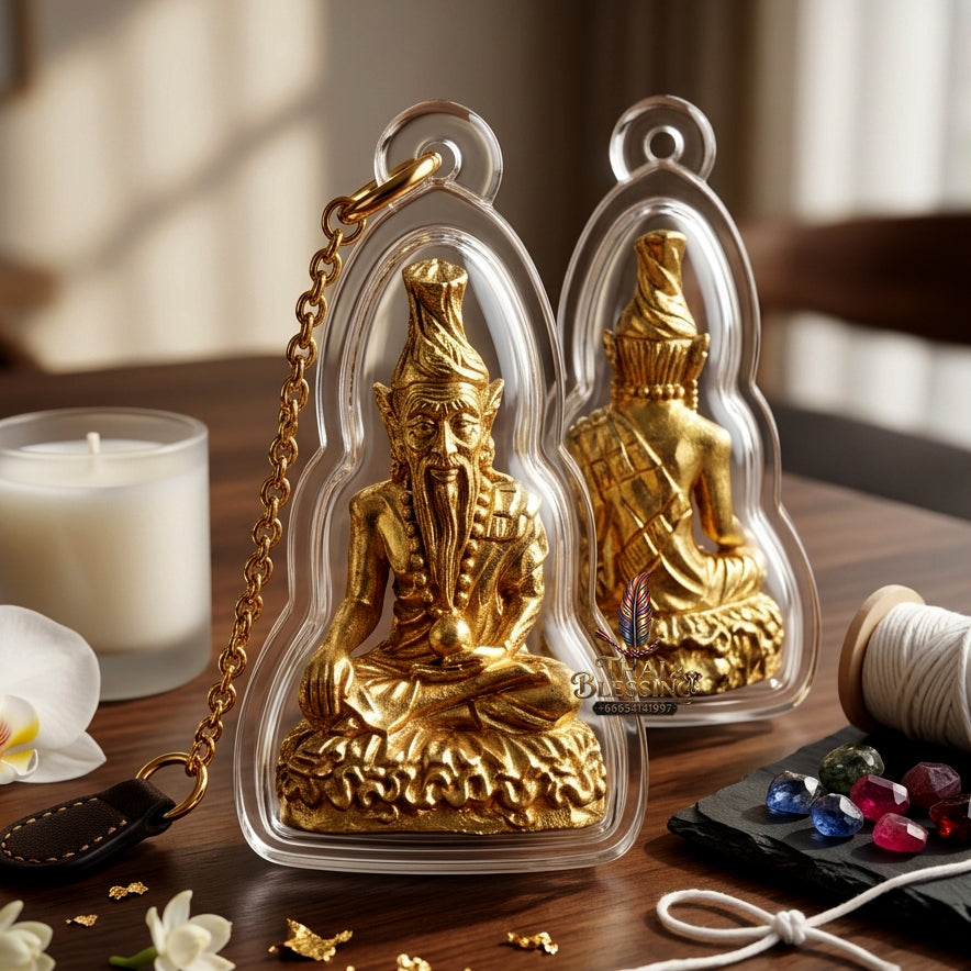 ✨ "Phra Thaksinamurti (Pu Rue Si Itsuan)" - Sacred Brass Edition, Sealed Base with Holy Powders, The Sovereign Masterquisite of Primal Guru Wisdom, Divine Authority, and Unlimited Wish-Fulfilling Manifestation!