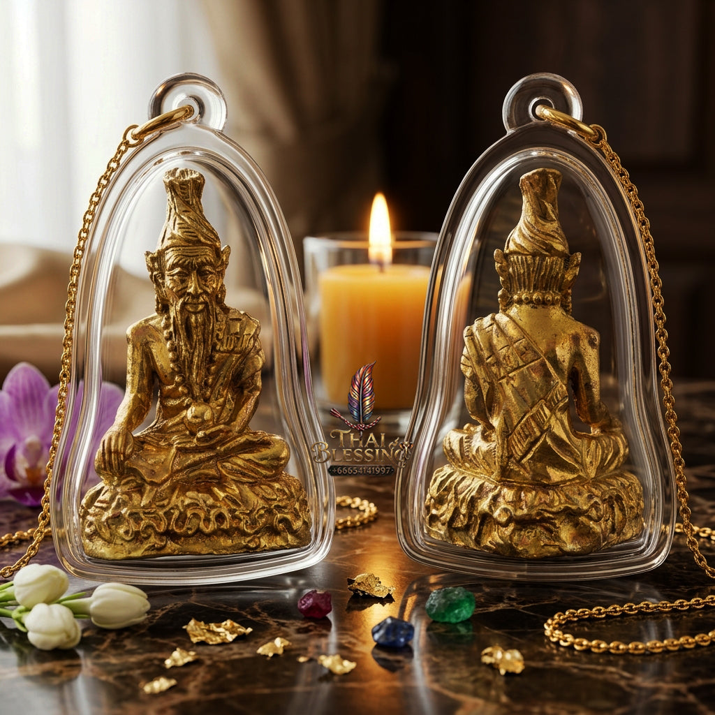 ✨ "Phra Thaksinamurti (Pu Rue Si Itsuan)" - Sacred Brass Edition, Sealed Base with Holy Powders, The Sovereign Masterquisite of Primal Guru Wisdom, Divine Authority, and Unlimited Wish-Fulfilling Manifestation!