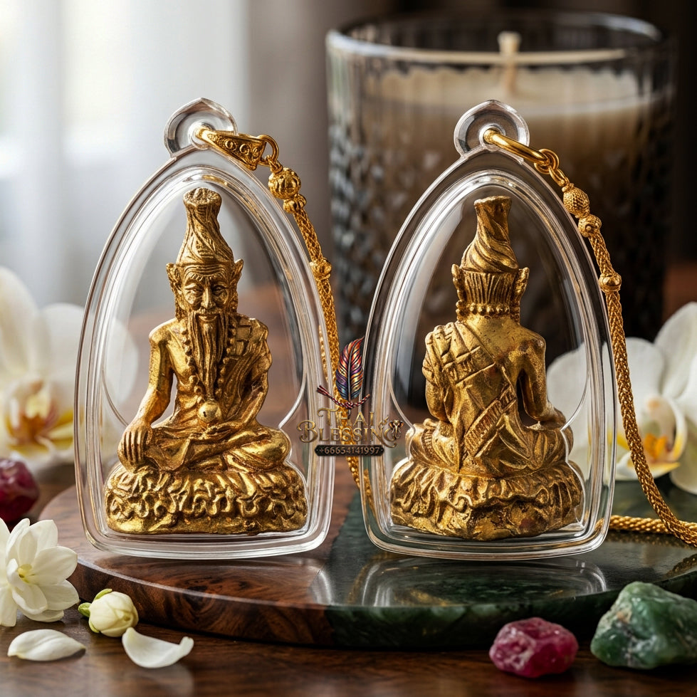 ✨ "Phra Thaksinamurti (Pu Rue Si Itsuan)" - Sacred Brass Edition, Sealed Base with Holy Powders, The Sovereign Masterquisite of Primal Guru Wisdom, Divine Authority, and Unlimited Wish-Fulfilling Manifestation!