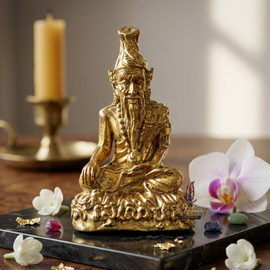 ✨ "Phra Thaksinamurti (Pu Rue Si Itsuan)" - Sacred Brass Edition, Sealed Base with Holy Powders, The Sovereign Masterquisite of Primal Guru Wisdom, Divine Authority, and Unlimited Wish-Fulfilling Manifestation!