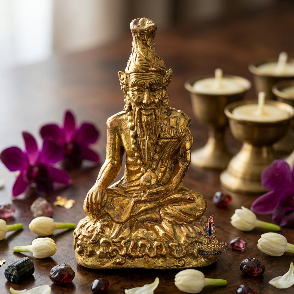 ✨ "Phra Thaksinamurti (Pu Rue Si Itsuan)" - Sacred Brass Edition, Sealed Base with Holy Powders, The Sovereign Masterquisite of Primal Guru Wisdom, Divine Authority, and Unlimited Wish-Fulfilling Manifestation!