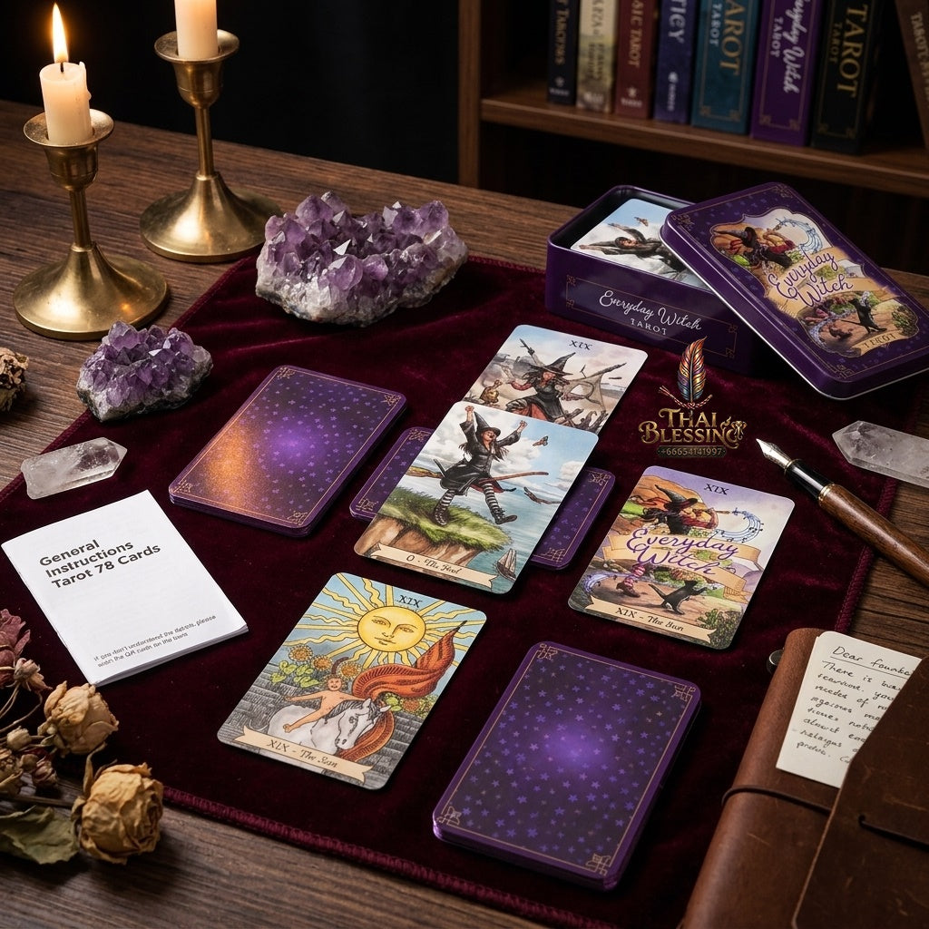 ✨ Portable Everyday Witch Tarot Deck in Tin Box - 10.3x6cm Pocket-Sized Rider-Waite Divination Cards with PDF Guidebook for Modern Witches and Beginners