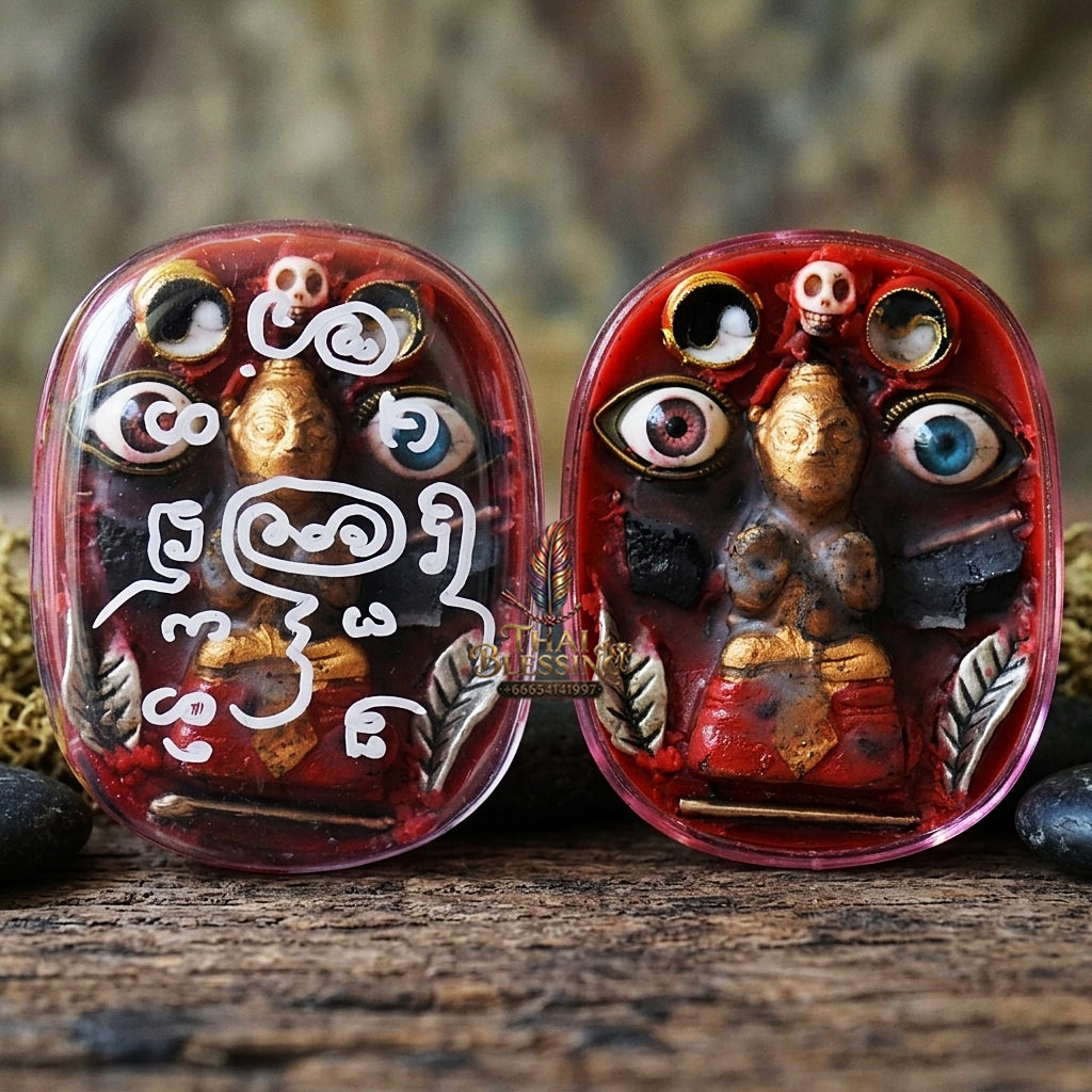 Sacred "Seepueng Kuman Thong" (Golden Boy Fortune & Attraction Wax) by Ajarn Khong Sak, 2015 for Supreme Luck, Business Success, and Endearing Charm