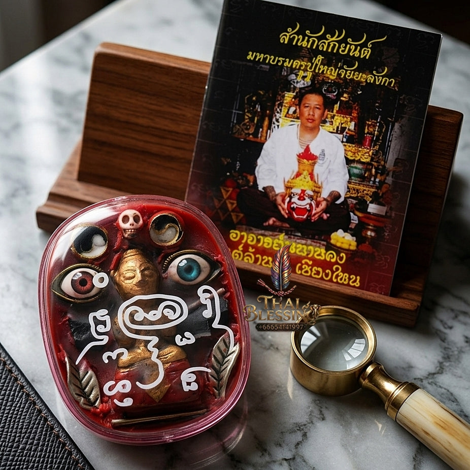 Sacred "Seepueng Kuman Thong" (Golden Boy Fortune & Attraction Wax) by Ajarn Khong Sak, 2015 for Supreme Luck, Business Success, and Endearing Charm