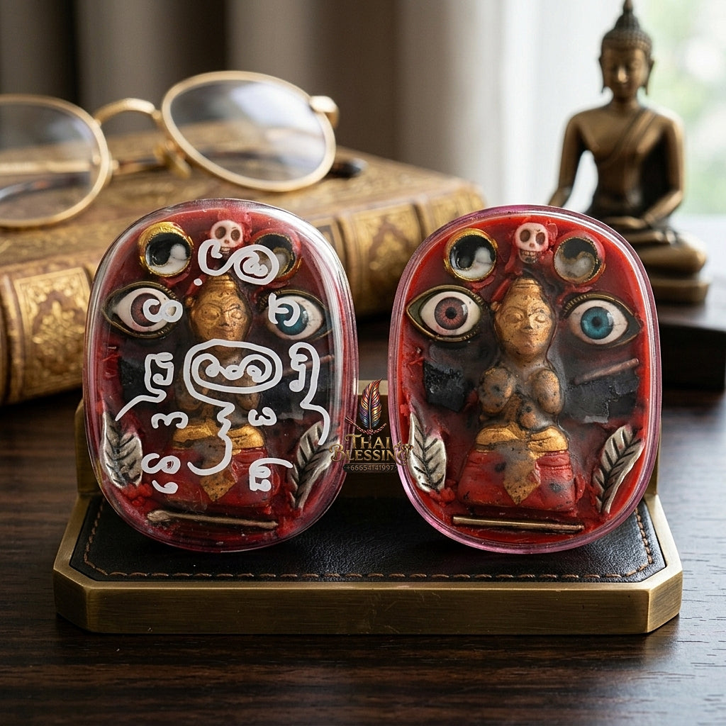 Sacred "Seepueng Kuman Thong" (Golden Boy Fortune & Attraction Wax) by Ajarn Khong Sak, 2015 for Supreme Luck, Business Success, and Endearing Charm