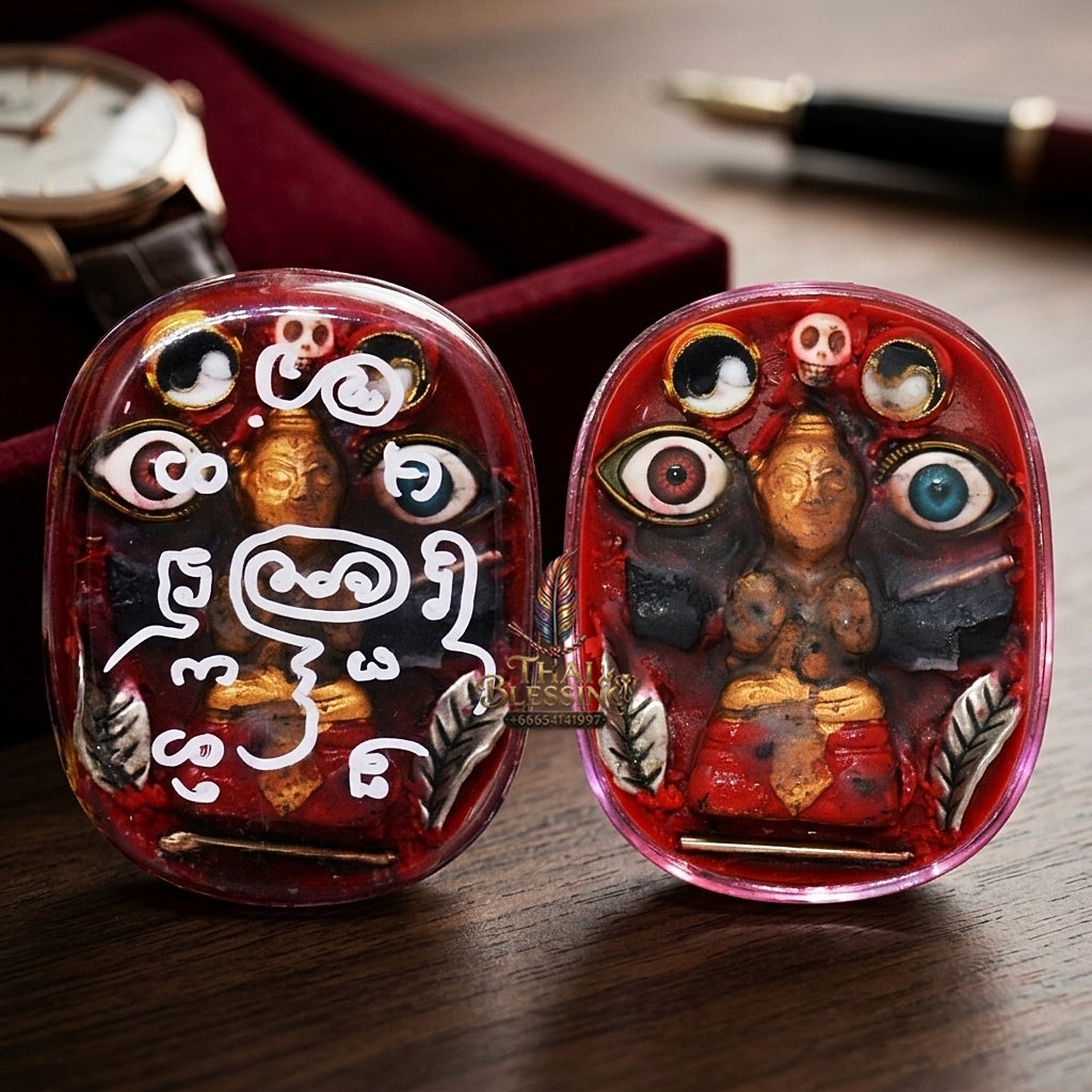 Sacred "Seepueng Kuman Thong" (Golden Boy Fortune & Attraction Wax) by Ajarn Khong Sak, 2015 for Supreme Luck, Business Success, and Endearing Charm