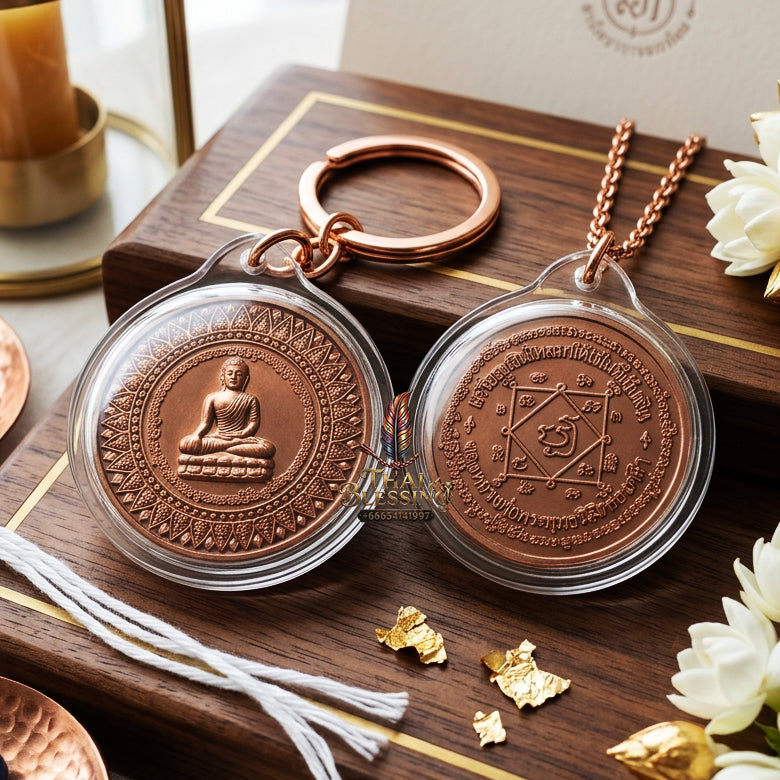 ✨ "Rian Ngoen Lai Ma" (Money-Flowing Coin) - Black-Oxidized Copper Edition (Thong Daeng Rom Dam)